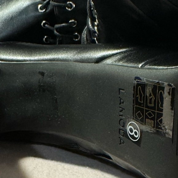 Dolls Kill Lamoda We Move Knee High Boots Sz 8 Platform Lace Up Sexy Goth NWOT - Picture 6 of 6